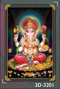 CMYK Emboss 8x12 Ganesha 3D Ceramic Poster Tiles