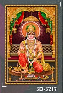 CMYK Emboss 8x12 Lord Hanuman 3D Ceramic Poster Tiles