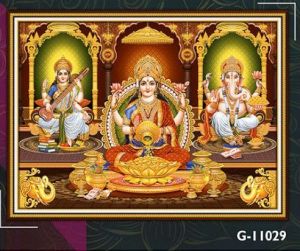 GVT High Gloss 18x24 Lakshmi Ganesh Ceramic Poster Tiles