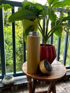 Digital Bamboo Flask Bottle