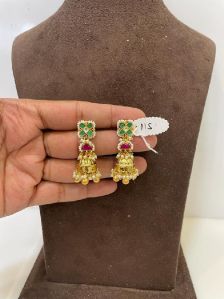 MJ-E-115 Ruby and Emerald Earrings