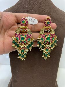 MJ-E-526 Ruby and Emerald Earrings
