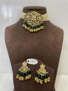 MJ-S-623 Yellow and Dark Green Necklace Set