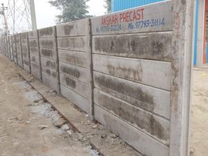 White concrete Boundary wall
