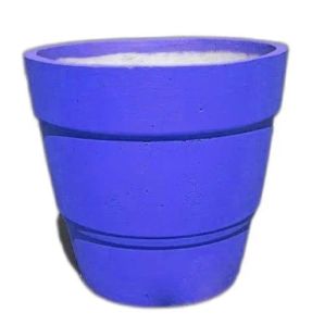 Blue Cement Flower Pot