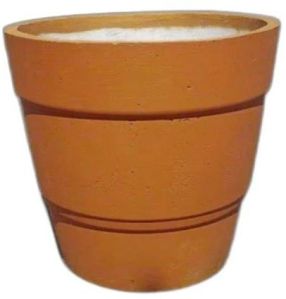 Brown Cement Flower Pot