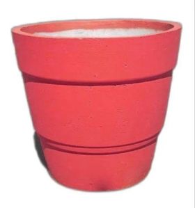 Red Cement Flower Pot