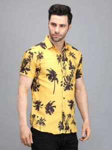Yellow Flower Printed Shirt