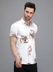 White Flower Printed Shirt