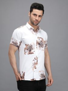 White Flower Printed Shirt
