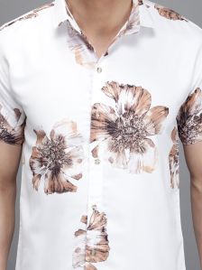 White Flower Printed Shirt