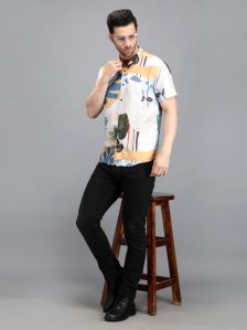 Men Multi Flower Digital Printed Shirt
