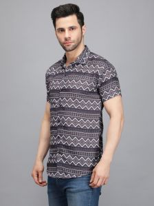 Men Balck Striped Printed Shirt