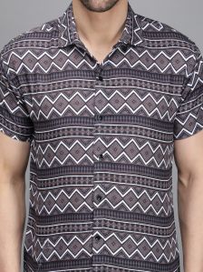 Men Balck Striped Printed Shirt