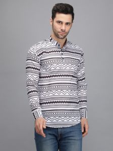 Black & White Men Short Kurta