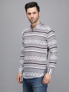 Black & White Men Short Kurta