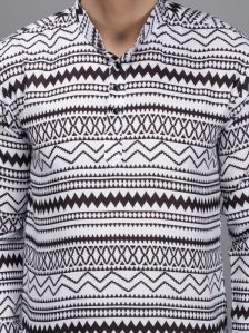 Black & White Men Short Kurta