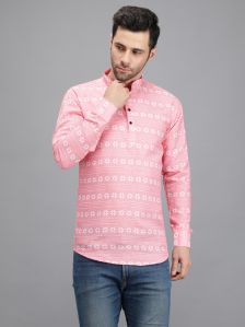 Pink Printed Short Kurta