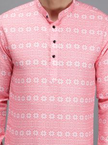 Pink Printed Short Kurta