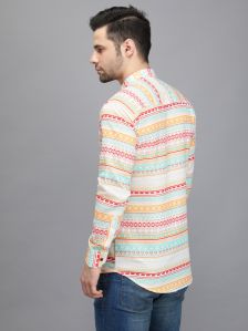 Men Multi Flower Printed Short Kurta