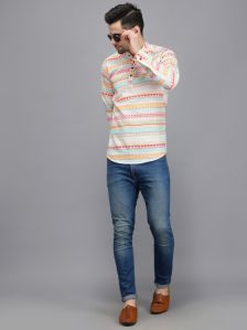 Men Multi Flower Printed Short Kurta