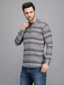 Multi Strap Printed Mens Short Kurta