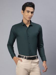 Blackberrys Men Solid Formal Green Shirt