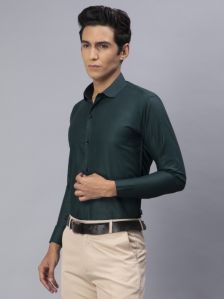 Blackberrys Men Solid Formal Green Shirt