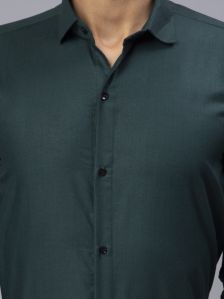 Blackberrys Men Solid Formal Green Shirt