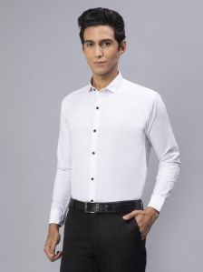 Blackberrys Men Solid Formal White Shirt
