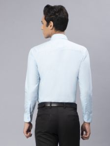 Blackberrys Men Solid Formal Sky Blue Shirt