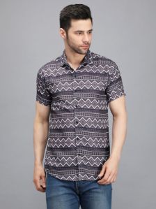 Men Balck Striped Printed Shirt