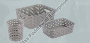 Plastic Cane Basket Set of 3 Pcs