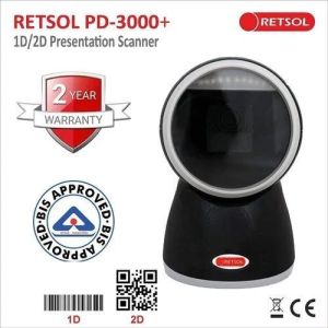 RETSOL PD-3000 QR Code Wired Barcode Scanner