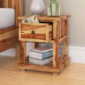 Livia Solid Wood Bedside Table