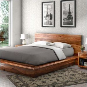 Matrix Solid Wood Platform Queen Size Bed