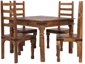 Merlin Solid Wood 4 Seater Dining Table Set