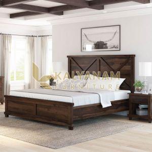 Cross Solid Wood King Size Bed