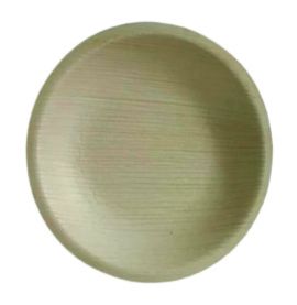 6 Inch Flat Round Areca Leaf Plate