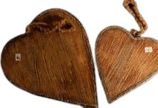Set of 2 Wooden Hanging Heart