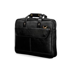 Black Pure Leather Laptop Bag