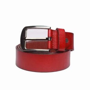 Mens Red Leather Belt