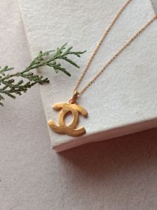 Gold Finish 92.5 Stamped Classic Channel Sterling Silver Casual Pendant