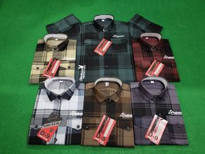 Kids Double pocket checks Shirts