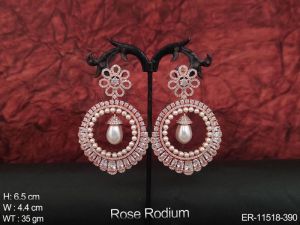 rose rhodium earring