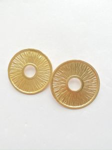 Bold and Statement Big Texture Brass Stud Earrings