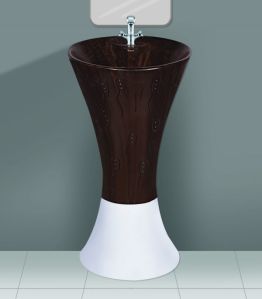 Dual Color Designer Series One Piece Pedestal Wash Basin