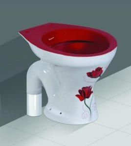 Red Designer Series Floor Mounted European Water Closet