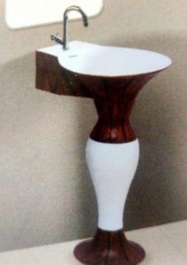 Wooden Designer Series Dolphine Wash Basin Pedestal Set