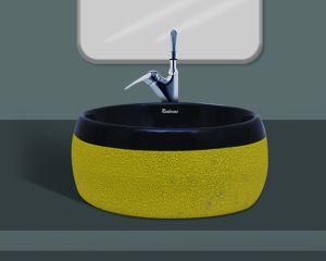 Yellow Round Table Top Wash Basin